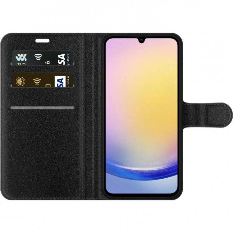 Wallet case for Samsung Galaxy A25 with Gold shine design