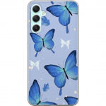 Mobile case for Samsung Galaxy A34 with Blue butterflies design