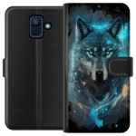 Wallet case for Samsung Galaxy A6 (2018) with Wolf design