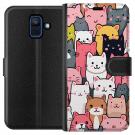 Wallet case for Samsung Galaxy A6 (2018) with Cat pattern design