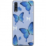 Mobile case for Samsung Galaxy A70 with Blue butterflies design