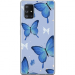 Mobile case for Samsung Galaxy A71 5G with Blue butterflies design