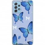 Mobile case for Samsung Galaxy A72 5G with Blue butterflies design