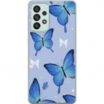 Mobile case for Samsung Galaxy A73 5G with Blue butterflies design