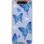 Mobile case for Samsung Galaxy A80 with Blue butterflies design