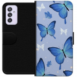 Wallet case for Samsung Galaxy A82 5G with Blue butterflies design
