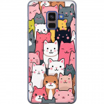 Mobile case for Samsung Galaxy A8 (2018) with Cat pattern design
