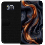 Wallet case for Samsung Galaxy Alpha with Fiery silk design