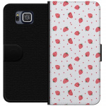 Wallet case for Samsung Galaxy Alpha with Strawberries design