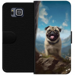 Wallet case for Samsung Galaxy Alpha with Happy Dog design