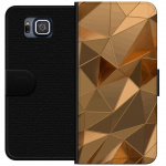 Wallet case for Samsung Galaxy Alpha with 3D Gold design