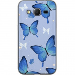 Mobile case for Samsung Galaxy Core Prime with Blue butterflies design