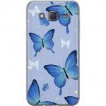 Mobile case for Samsung Galaxy J5 with Blue butterflies design