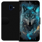 Wallet case for Samsung Galaxy J6+ with Wolf design