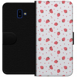 Wallet case for Samsung Galaxy J6+ with Strawberries design