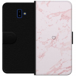 Wallet case for Samsung Galaxy J6+ with Pink Heart design