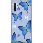 Mobile case for Samsung Galaxy Note10+ with Blue butterflies design