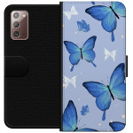 Wallet case for Samsung Galaxy Note20 with Blue butterflies design