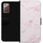 Wallet case for Samsung Galaxy Note20 with Pink Heart design