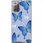 Mobile case for Samsung Galaxy Note20 with Blue butterflies design