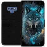 Wallet case for Samsung Galaxy Note9 with Wolf design