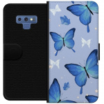 Wallet case for Samsung Galaxy Note9 with Blue butterflies design