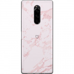 Mobile case for Sony Xperia 1 with Pink Heart design