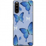 Mobile case for Sony Xperia 10 II with Blue butterflies design
