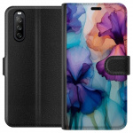 Wallet case for Sony Xperia 10 III with Magical flowers design