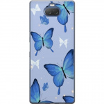 Mobile case for Sony Xperia 10 Plus with Blue butterflies design