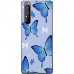 Mobile case for Sony Xperia 1 II with Blue butterflies design