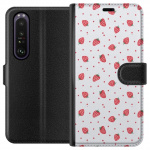 Wallet case for Sony Xperia 1 III with Strawberries design
