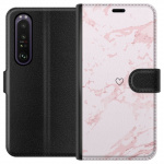 Wallet case for Sony Xperia 1 III with Pink Heart design Wallet case for Sony Xperia 1 III with Pink Heart design