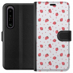 Wallet case for Sony Xperia 1 IV with Strawberries design