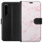 Wallet case for Sony Xperia 1 IV with Pink Heart design