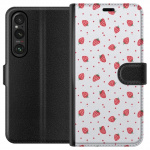 Wallet case for Sony Xperia 1 V with Strawberries design