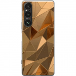 Mobile case for Sony Xperia 1 V with 3D Gold design