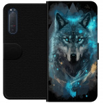 Wallet case for Sony Xperia 5 II with Wolf design