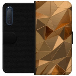 Wallet case for Sony Xperia 5 II with 3D Gold design