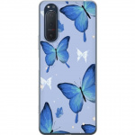 Mobile case for Sony Xperia 5 II with Blue butterflies design