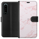 Wallet case for Sony Xperia 5 III with Pink Heart design