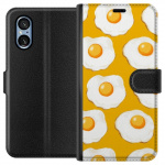 Wallet case for Sony Xperia 5 V with Fried egg design