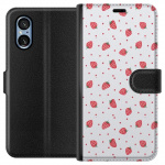 Wallet case for Sony Xperia 5 V with Strawberries design