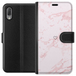 Wallet case for Sony Xperia L3 with Pink Heart design