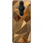 Mobile case for Sony Xperia Pro-I with 3D Gold design