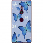Mobile case for Sony Xperia XZ3 with Blue butterflies design