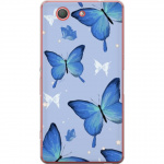 Mobile case for Sony Xperia Z3 Compact with Blue butterflies design