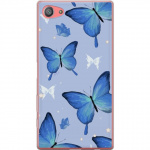 Mobile case for Sony Xperia Z5 Compact with Blue butterflies design