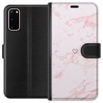 Wallet case for Samsung Galaxy S20 with Pink Heart design