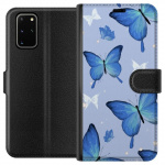 Wallet case for Samsung Galaxy S20+ with Blue butterflies design